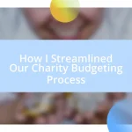 How I Streamlined Our Charity Budgeting Process