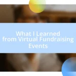 What I Learned from Virtual Fundraising Events