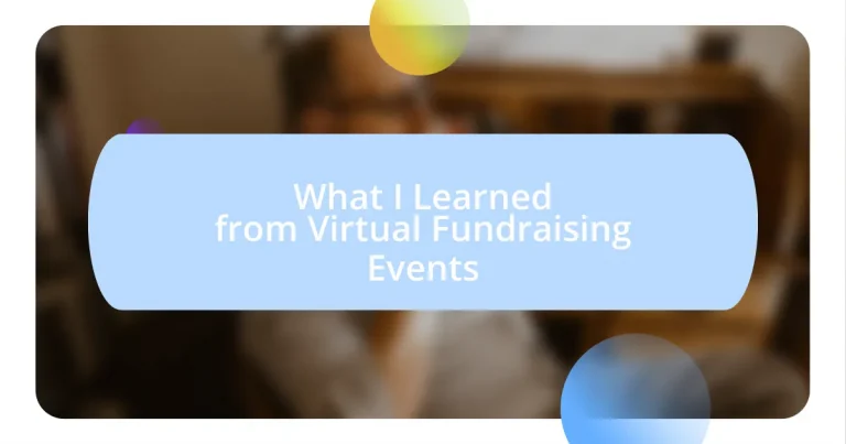 What I Learned from Virtual Fundraising Events